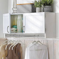 Wall-Mounted Storage Cabinet with Hanging Bar
