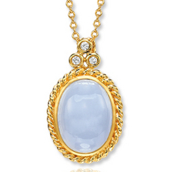 14k Yellow Gold Unique 9.20ct Blue Coral Diamond Necklace