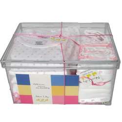 Pink Dots Deluxe Layette Gift Basket