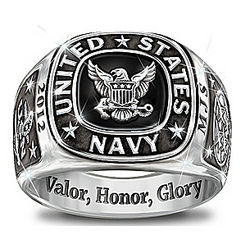 Personalized Navy Men's Ring
