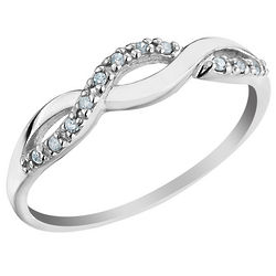 Infinity Diamond Promise Ring in 10 Karat White Gold