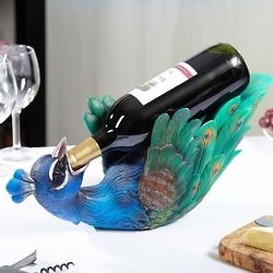 Guzzles the Peacock Wine Holder