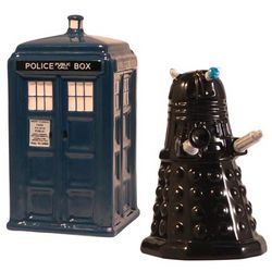 Doctor Who Tardis and Dalek Salt and Pepper Set
