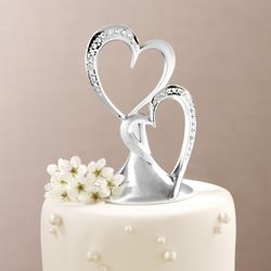 Twin Heart Wedding Cake Topper