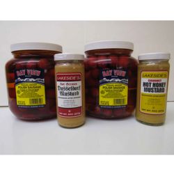 Pickled Polish Sausage and Gourmet Mustard Assortment