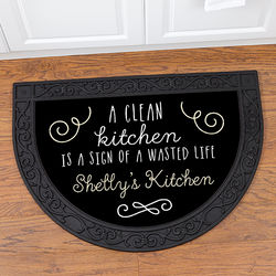 Sassy Kitchen Quote Personalized Half-Round Floormat