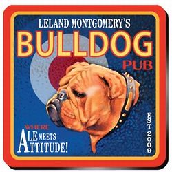 Personalized Bulldog Pub Coasters
