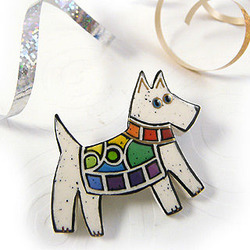 Rainbow Terrier Pin