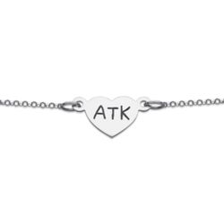 Silver Secrets of the Heart Personalized Initial Bracelet