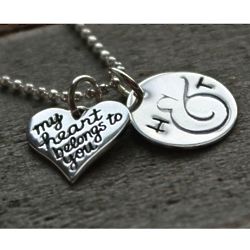 Personalized My Heart Belongs to You Sterling Silver Necklace