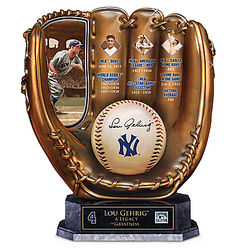 Lou Gehrig Cold Cast Bronze Baseball Glove Sculpture