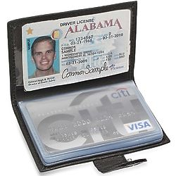Snap Closing Leather Credit Card Case & ID Holder
