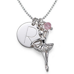 Ballerina Necklace with Personalized Charm