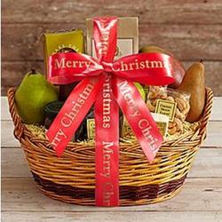 Some Like It Hot Gift Basket with Merry Christmas Ribbon