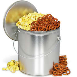 Pretzels and Popcorn Pub Snack Tin
