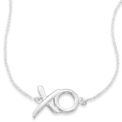 XO Kiss and Hug Sterling Silver Necklace