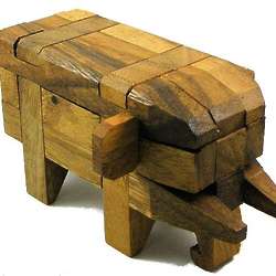 Elephant Kumiki 3D Brain Teaser Wooden Puzzle
