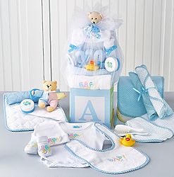 B-Is-For-Baby Boy Gift Block Deluxe Gift Basket