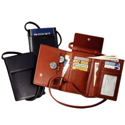 Personalized Leather Passport Case with Removable Shoulder Strap
