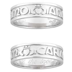 Personalized Sterling Silver Mo Anam Cara Soul Mate Claddagh Band