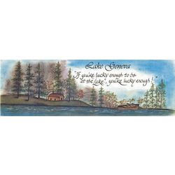 Lucky Enough at the Lake Personalized Wall Plaque