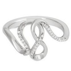 Free Form Diamond Ring in Sterling Silver
