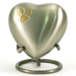Brass Heart Pet Ashes Urn