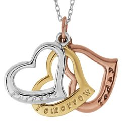 Today, Tomorrow, Forever Triple Heart Necklace