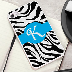 Zany Zebra White Trimmed iPhone Case Personalized