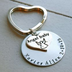 Personalized Angel Baby Memorial Key Chain