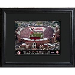 Personalized College Football Stadium Print with Wood Frame