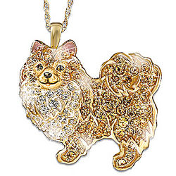 Best in Show Dog Lover's Pomeranian Crystal Pendant