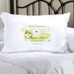 Personalized Faith and Love Daisy Pillow Case