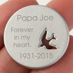 Personalized Lost Love Memorial Dove Pocket Token