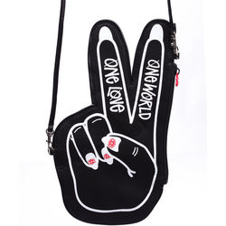 Peace Hand Neoprene Bag Black