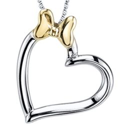 Minnie Mouse Necklace with Heart and Bow Pendant
