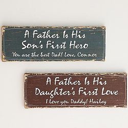 Personalized First Memories Hero or Love for Dad Canvas Print