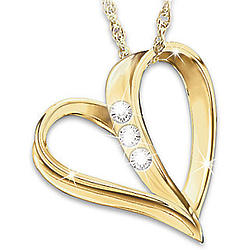 My Daughter, My Heart, My Love Engraved Diamond Necklace