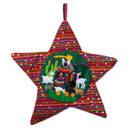Andean Christmas Star Applique Wall Hanging