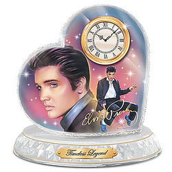 Timeless Legend Elvis Presley Genuine Crystal Heart Clock