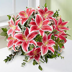 Stunning Pink Oriental Lily Bouquet Bouquet