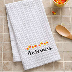 Personalized Candy Corn Kitchen Towel Set