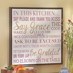 Sentiment Rules of The Kitchen Wall Art
