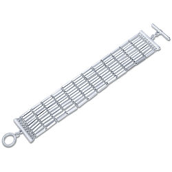 Silver-Tone Bar Toggle Link Bracelet