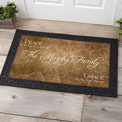 Personalized Peace to All Who Enter Welcome Mat