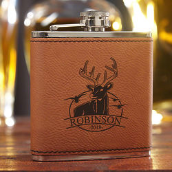 Personalized Outdoor Life Saddle Brown Hip Flask