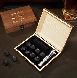 Personalized Diamond Whiskey Stones Set