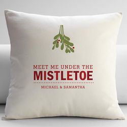 Personalized Mistletoe Throw Pillow Cover