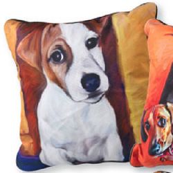 Jack Russel Dog Portrait Pillow