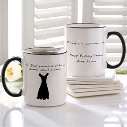 Personalized Black Dress Design Best Friend Ceramic Coffee Mug